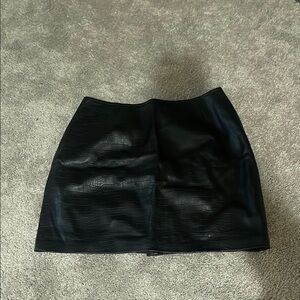 Anne Klein Black Leather Skirt